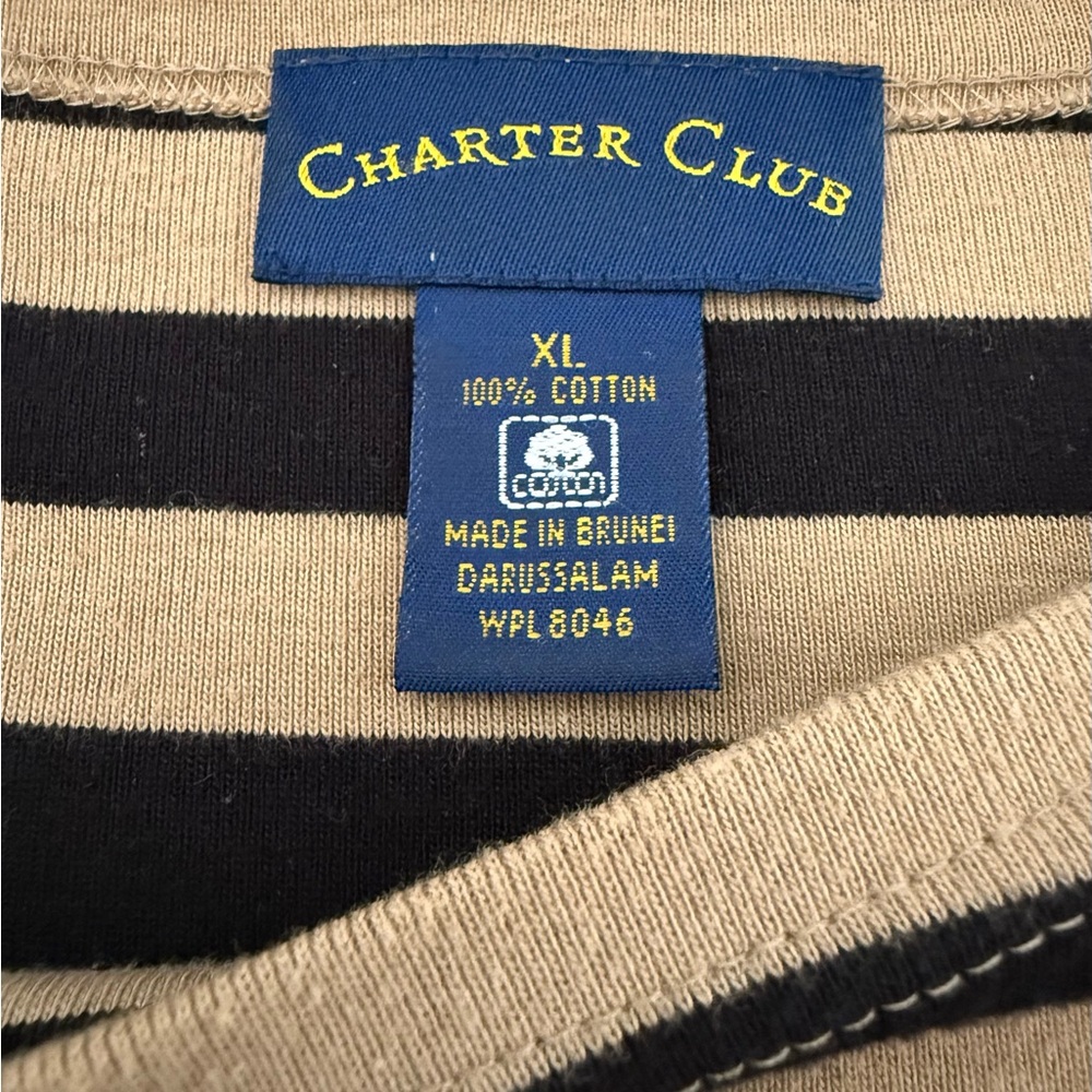 Charter Club Striped Boatneck Top - Picture 7 of 7